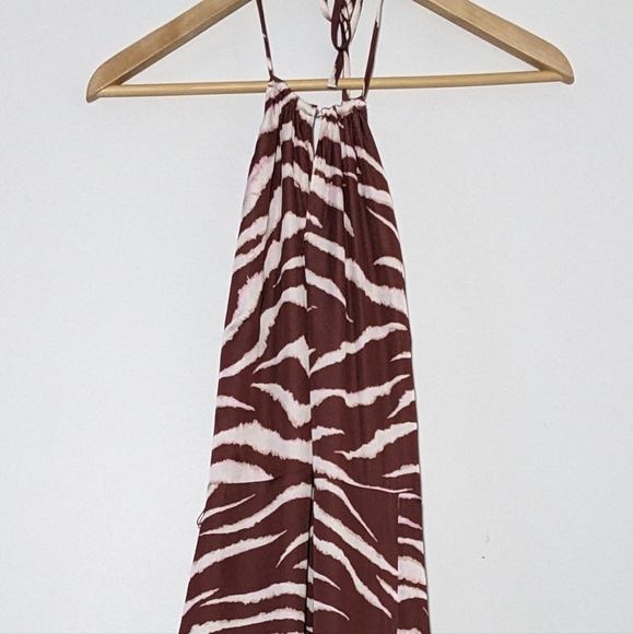 NWT Paige Dresses Jade Halter Zebra Stripe Animal Print Midi Dress Size XS - Picture 4 of 15